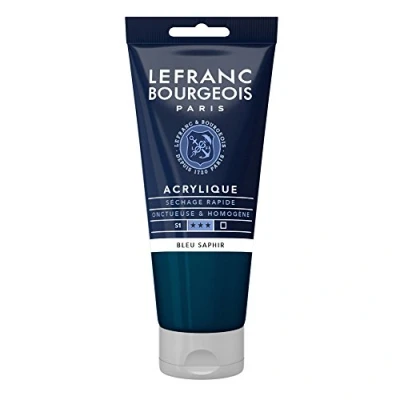 Obrázek Lefranc Bourgeois 300446 Fine akrylová barva safírově modrá, tuba 80 ml, krémová na vodní bázi, rychleschnoucí, stálá světle, voděodolná