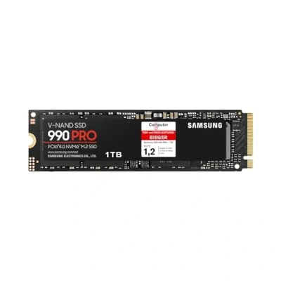 Obrázek Samsung 990 pro NVMe M.2 SSD , 1 TB, PCIe 4.0, 7 450 MB/s čtení, 6 900 zápis, interní hraní a práci s videem, černý, MZ V9P1T0BW
