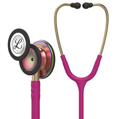 Obrázek Stetoskop 3M Littmann Classic III pro sledování, duhový hrudní díl, hadice v malinově červené barvě, 69 cm, 5806