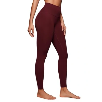 Obrázek CRZ YOGA Butterluxe dámské sportovní legíny s vysokým pasem neprůhledné na jógu kalhoty Workout Gym 64 cm/71 cm, Červený Merlot
