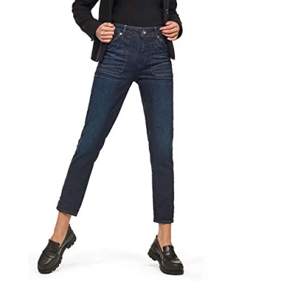 Obrázek G STAR RAW Dámské džíny Midge Worker s vysokým pasem Straight Ankle, Modrá (Clean Dk Aged A670 6526), 24W / 32L