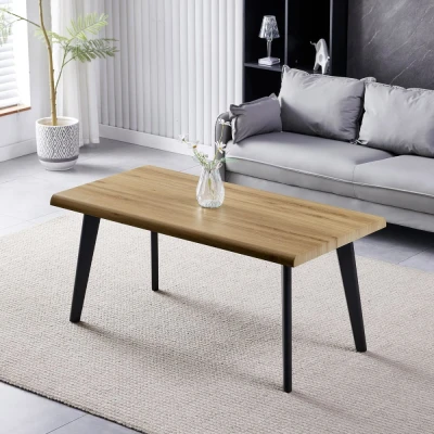 Obrázek Stůl konferenční, 120x60x55 cm, MDF deska, dekor divoký dub, kov, černý lak CT F4412 OAK