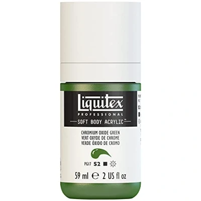 Obrázek Liquitex 1959166 Professional akrylová barva Soft Body umělecká v krémově krycí konzistenci, vysoká pigmentace, světlostálá a odolná proti stárnutí, láhev 59 ml oxid chromoxidová zelená