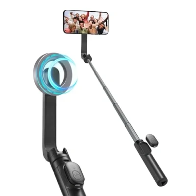 Obrázek Spigen Magsafe Selfie Stick stativ Wondersnap [technologie MagFit] Dálkové ovládání Bluetooth kompatibilní s iPhone 16/15 Pro Max, Samsung Galaxy S24/S23 černý