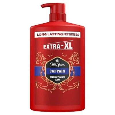 Obrázek Old Spice Kapitán sprchový gel a šampon 3 v 1 pro muže, l, dlouhotrvající, svěží vůně kvalitě parfému, hloubkové čištění tělo vlasů obličeje, jemný pocit pokožky