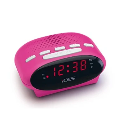 Obrázek iCES ICR 210 Rádiobudík (2 x doba buzení, funkce odložení, časovač vypnutí) růžová