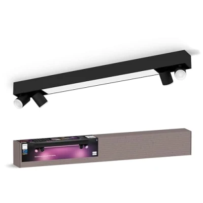 Obrázek Philips Hue White &amp; Color Ambiance Centris 4 er Spotleuchte, dimmbar, 16 Mio. Farben, steuerbar via App, kompatibel mit Amazon Alexa, schwarz