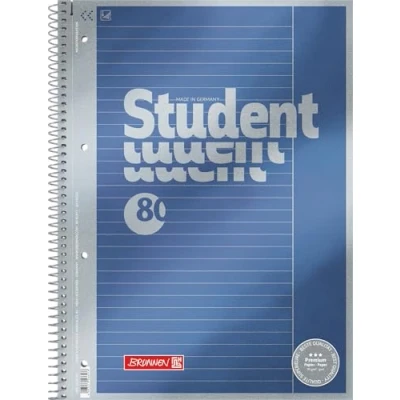 Obrázek Brunnen 1067125 Poznámkový blok / školní Student Premium (zušlechtěný vrchní list s metalickým efektem, A4, linkovaný linkování 25, 90 g/m², 80 listů)