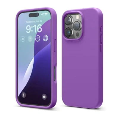 Obrázek elago Prémiové silikonové pouzdro kompatibilní s iPhone 16 Pro, celotělové na mobil, nárazuvzdorné, tenké odolné proti poškrábání, měkká podšívka z mikrovlákna, 6,3 palců