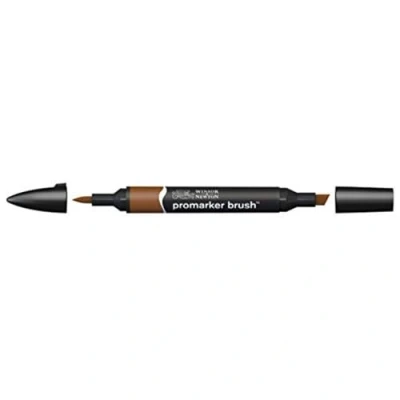 Obrázek Winsor &amp; Newton 0204074 BrushMarker (pro výkresy, kaligrafii, design a rozvržení, kreslení bez šmouh s klínem špičkou štětce) siena vypalovaná