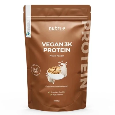 Obrázek Nutri + Veganský proteinový prášek Cinnamon Cereal 1 kg 3k koktejl bez laktózy komplex skořice cereálie