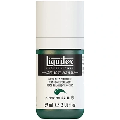 Obrázek Liquitex 1959350 Professional akrylová barva Soft Body umělecká v krémově krycí konzistenci, vysoká pigmentace, stálobarevná &amp; odolná proti stárnutí, 59ml láhev tmavě zelená, permanentní