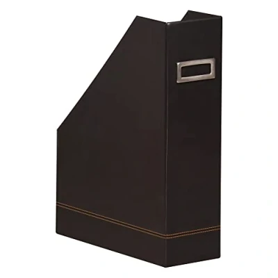 Obrázek Rhodia 118836C stohovací pořadač (z italské umělé kůže, pro dokumenty ve formátu DIN A4, 21 x 29,7 cm, ideální váš psací stůl), černý