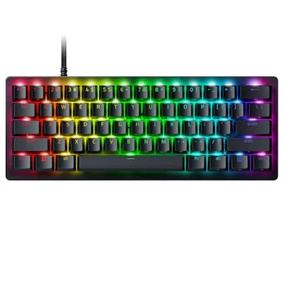 Obrázek Razer Huntsman V3 Pro Mini analogová optická klávesnice E Sport 60% formát Snap Tap &amp; Rapid Trigger (digitální otočný regulátor a ovládací tlačítko, klávesy Doubleshot PBT klávesy) rozložení USA
