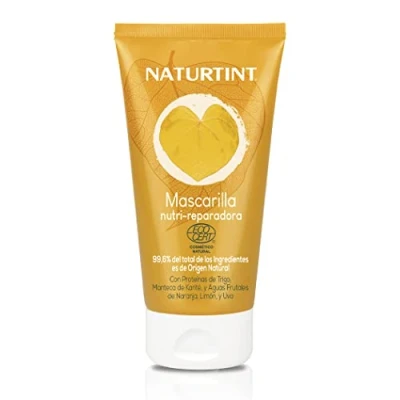 Obrázek Naturtint Eco Maska. Vyživující a regenerační Suché poškozené vlasy. 99% přírodní složky. Silikon bez parabenů. Bambucké máslo ovocná voda 150 ml