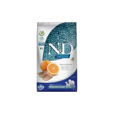Obrázek N&amp;D Grain Free Ocean Dog Adult Medium/Maxi Herring &amp; Orange 12kg