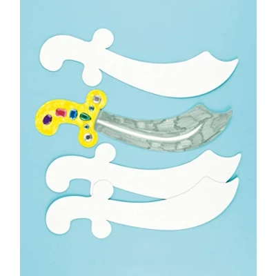 Obrázek Baker Ross Bastelset Piratenschwert zum Ausmalen und Dekorieren für Kinder ideal Kindergeburtstag Karneval 6 Stück
