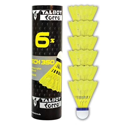 Obrázek Talbot Torro Badmintonový míč TECH 350 6, plechovka koš: žlutá, rychlost modrá střední, M