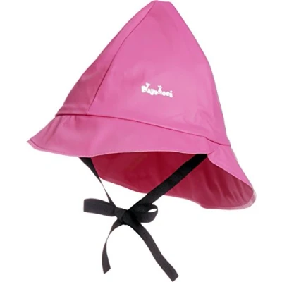 Obrázek Playshoes Unisex dětská čepice do deště s podšívkou větrovka a vodotěsný klobouk oděv deště, růžová bavlněná podšívka