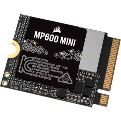 Obrázek Corsair MP600 Mini 1 TB M.2 NVMe PCIe x4 Gen4 SSD M. 2 2230 až 7 000 MB/s. Sekvenční čtení vysoká hustota 3D TLC NAND ideální pro Steam Deck a Microsoft Surface černý