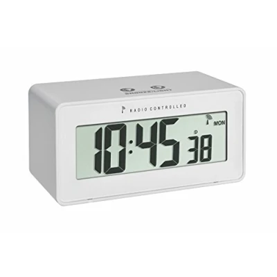 Obrázek TFA Dostmann Digitální rádiový budík Change, 60. 2544, s pokojovým klimatem, rádiové hodiny, den v týdnu + datum, bílý, (D) 124 x (Š) 59 (V) (69) mm