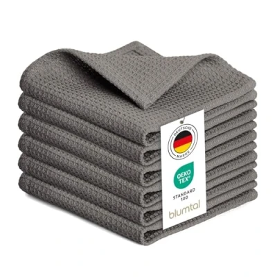 Obrázek Blumtal® Utěrky 30 x cm v 6dílné sadě bavlna 100% kuchyňské lze prát při 60 C Ručník na nádobí a kuchyně šedé