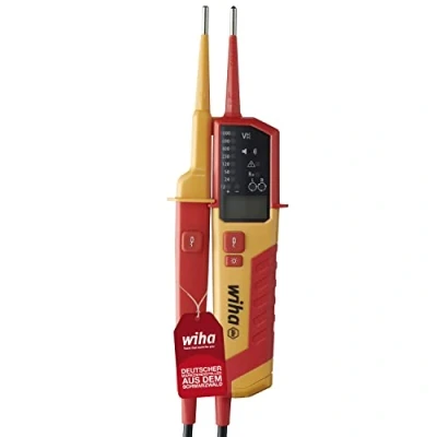 Obrázek Wiha Tester napětí a průchodu 0,5 1 000 V AC, CAT IV vč. 2x AAA baterií I vhodné pro fotovoltaiku LED displej (45217)