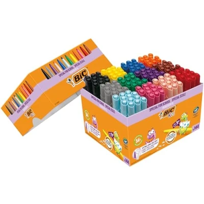 Obrázek BIC Kids Filzstifte Set Visacolor XL, Fasermaler zum Malen in 12 Farben, 144 Stifte, auswaschbar, für Kinder ab 3