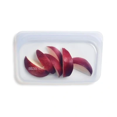 Obrázek stasher Silikonový sáček na potraviny, Snack Bag (transparentní) opakovaně použitelný mrazicí omyvatelný se zipem 21 x 14 1,3 cm / 290 ml