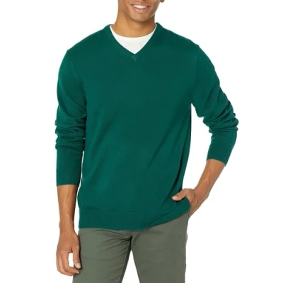 Obrázek Amazon Essentials Herren Pullover mit V Ausschnitt (in Übergröße erhältlich), Dunkelgrün, M