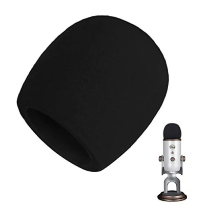 Obrázek AOBETAK Popschutz Groß Schaumstoff für Mikrofon,Mikrofon Windschutz Blue Yeti, Yeti Pro Kondensator mikrofon,Schwarz