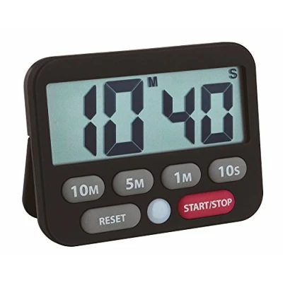 Obrázek TFA Dostmann Digitální časovač a stopky, 38.2038.01, čas do 99 min 50 sec, extra hlasitý alarm, jednoduché rychlé zadávání času, černé