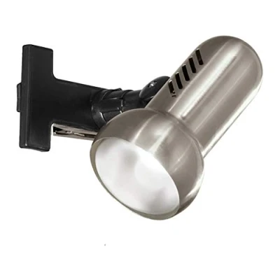 Obrázek EGLO Lampička na čtení k upnutí Manhattan, upínací lampa postel a psací stůl, svítidlo z kovu v matném niklu plast černé barvě, bodová lampa, do postele s objímkou E27
