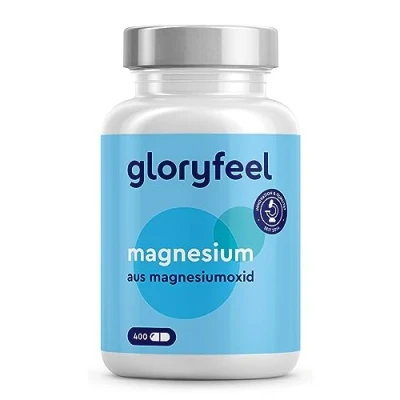 Obrázek Hořčík 400 kapslí 760 mg, z toho mg elementárního hořčíku v denní dávce podporuje funkci svalů a metabolismus energie* laboratorně testováno, veganské bez přísad vyrobeno Německu