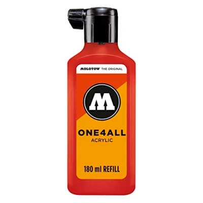 Obrázek Molotow ONE4ALL Refill Acryl, barva 013 dopravní červená 180 ml, náhradní inkoust pro permanentní popisovač