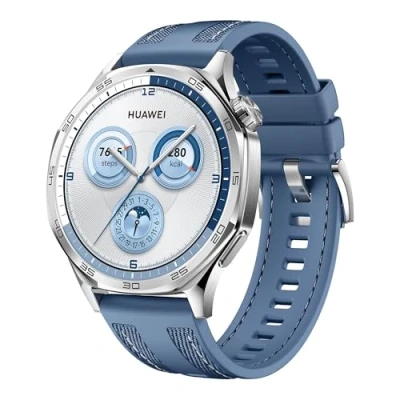 Obrázek HUAWEI Chytré hodinky Watch GT 5 46 mm, umělecký design, pokročilé funkce běhu a kola, monitorování zdraví, výdrž baterie až 14 dní, kompatibilní s iOS Android, modré