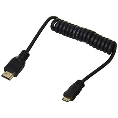 Obrázek Atomos ATOMCAB008 HDMI spirálový kabel (Mini na Full HDMI), černý, jednotná velikost
