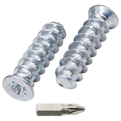 Obrázek SKIR&#039;CO (50 kusů) pozinkované eurošrouby 6,0 x 20 mm, šrouby pro vedení zásuvek, plochá zápustná hlava, se závěsem
