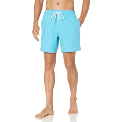 Obrázek Amazon Essentials Herren Badehose, Schnell Trocknend, 18 cm, Aquablau, L
