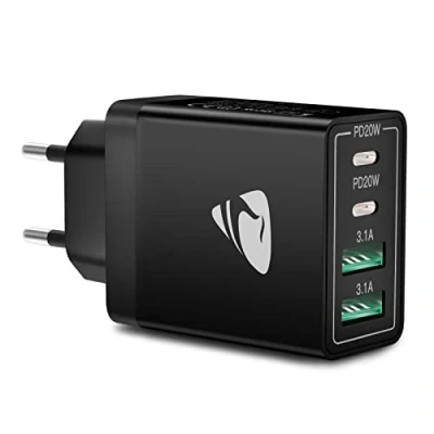 Obrázek Aioneus nabíječka USB C 40 W, 4 porty, C, rychlonabíječka, napájecí adaptér PD 3.0 + QC A vícenásobná Pro iPhone 15 Max 14 Plus 13 12 Mini 11 SE XS XR 8, Samsung, mobilní