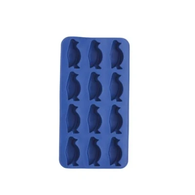 Obrázek BarCraft Forma na ledové kostky Bar Craft Mix It pro 12 tučňáků z gumy v modré, x 17 22 cm