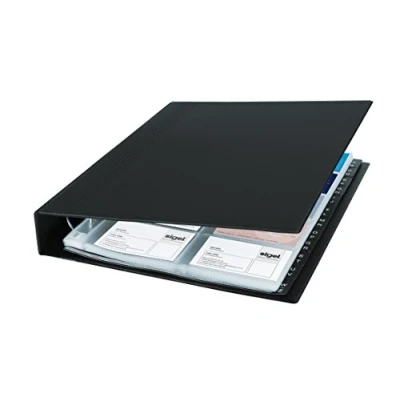 Obrázek SIGEL VZ301 kroužková kniha na vizitky složka černá, 400 karet, s 20 průhlednými obaly
