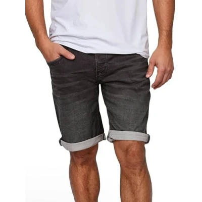 Obrázek MUSTANG Džínové šortky pánské strečové krátké Regular Fit Chicago Real X kalhoty letní Denim jednobarevné šedé modré w30 w42, Dark Grey (881)