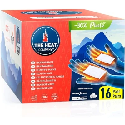 Obrázek THE HEAT COMPANY Ohřívač rukou nový: o 30 % méně plastu EXTRA Teplé: 12 hodin tepla pro ruce 16 párů vzdušně aktivované ohřívače kapesní topení proti chladným rukám