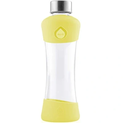 Obrázek EQUA Active Lemon láhev na pití 0,5 l skleněná 550 ml se silikonovým obalem vodu z borosilikátového skla sportovní designová