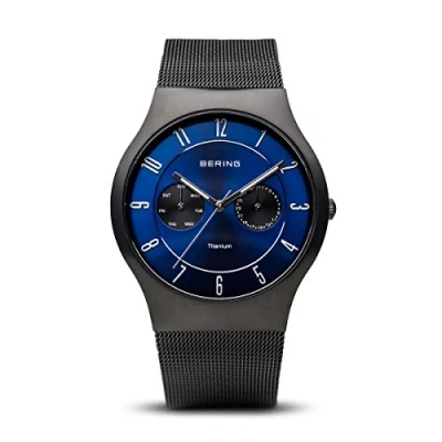 Obrázek BERING Dámské hodinky Quarz Movement Classic Collection s ušlechtilou ocelí a safírovým sklíčkem 13436 XXX náramkové hodinky, černá/modrá, Černá/modrá