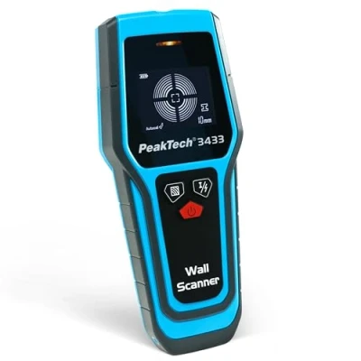 Obrázek PeakTech 3433 nástěnný skener [3 roky záruka výrobce] vyhledávač vedení, detektor kovu, stěna skener, vedení impu, lokalizační přístroj napětí kov a trámy,