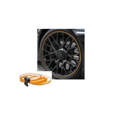 Obrázek FOLIATEC PIN Striping ráfky design auto ozdobné proužky nálepka na okraj ráfků pro 4 ráfky, oranžová