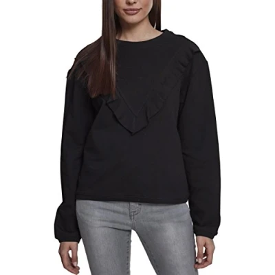 Obrázek Urban Classics Ladies Terry Volant CREW Mikina, Ženy, Velikost: XS, Black