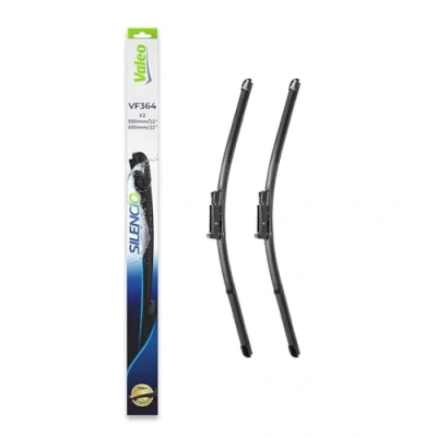 Obrázek VALEO Silencio stěrače VF364 výkonný, vynikající výhled na silnici, jednoduchá montáž originální ploché listy 550 mm/550 mm přední sada se 2 574464